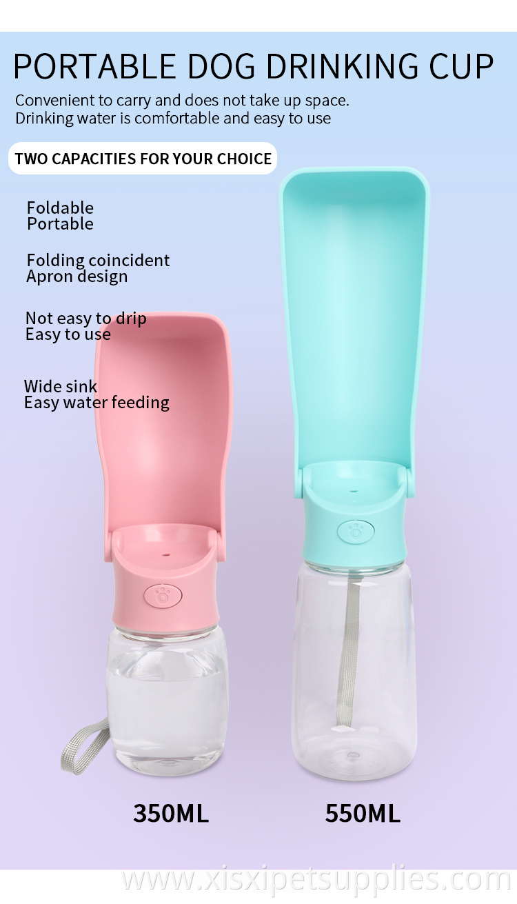 Factory Wholesale Travel Outdoor Portable Foldable Pet Water Dispenser Collapsible Dog Drinking Water Bottle